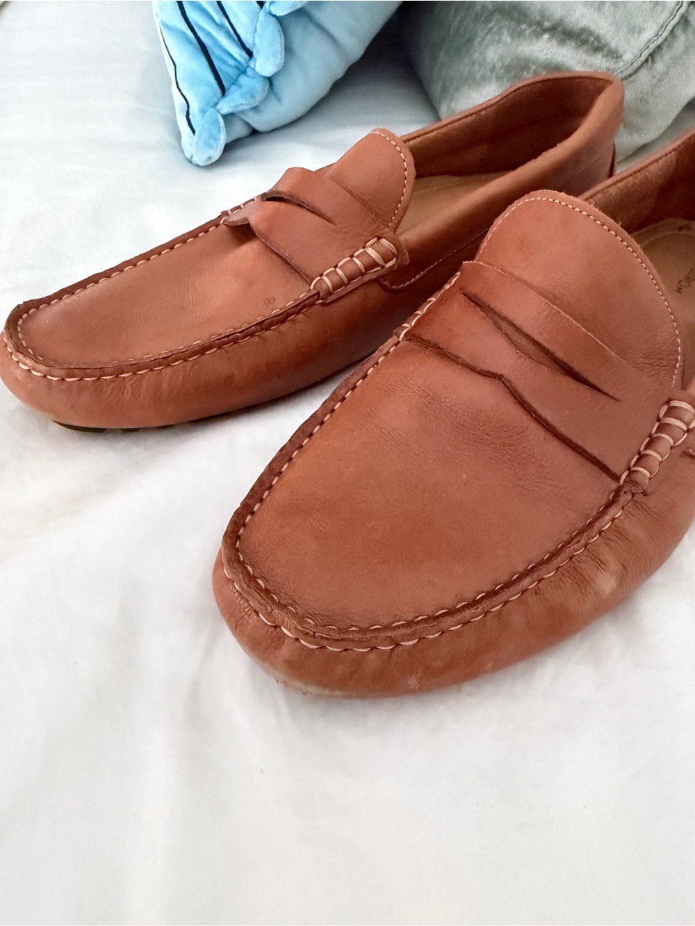 Nordstrom Men’s Brown Leather Penny Loafers size 10 - Picture 6 of 7